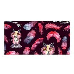 Boho Owl And Feather Pattern Satin Wrap by paulaoliveiradesign