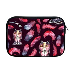 Boho Owl And Feather Pattern Apple Macbook Pro 17  Zipper Case by paulaoliveiradesign