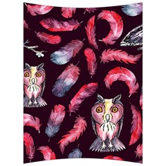 Boho Owl And Feather Pattern Back Support Cushion by paulaoliveiradesign