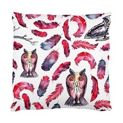 Boho Owl And Feather White Pattern Standard Cushion Case (two Sides) by paulaoliveiradesign