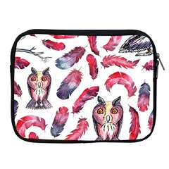 Boho Owl And Feather White Pattern Apple Ipad 2/3/4 Zipper Cases by paulaoliveiradesign