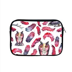 Boho Owl And Feather White Pattern Apple Macbook Pro 15  Zipper Case by paulaoliveiradesign