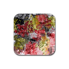 Garden Abstract Rubber Coaster (square)  by digitaldivadesigns