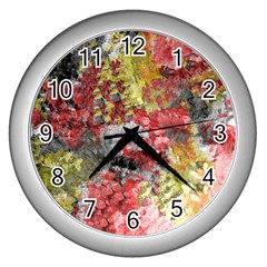 Garden Abstract Wall Clocks (silver)  by digitaldivadesigns