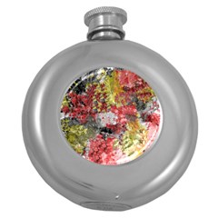 Garden Abstract Round Hip Flask (5 Oz) by digitaldivadesigns