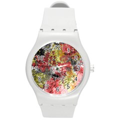 Garden Abstract Round Plastic Sport Watch (m) by digitaldivadesigns