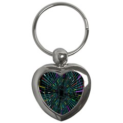 Colorful Geometric Electrical Line Block Grid Zooming Movement Key Chains (heart) 