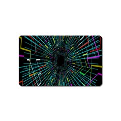 Colorful Geometric Electrical Line Block Grid Zooming Movement Magnet (name Card) by Mariart