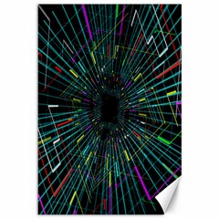 Colorful Geometric Electrical Line Block Grid Zooming Movement Canvas 12  X 18  