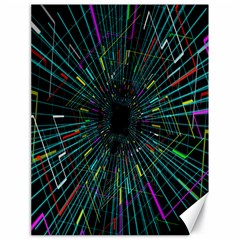 Colorful Geometric Electrical Line Block Grid Zooming Movement Canvas 18  X 24  