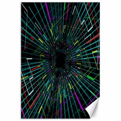 Colorful Geometric Electrical Line Block Grid Zooming Movement Canvas 20  X 30  