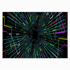 Colorful Geometric Electrical Line Block Grid Zooming Movement Large Glasses Cloth by Mariart