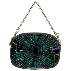 Colorful Geometric Electrical Line Block Grid Zooming Movement Chain Purses (one Side) 