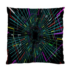 Colorful Geometric Electrical Line Block Grid Zooming Movement Standard Cushion Case (one Side) by Mariart