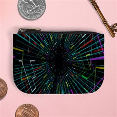 Colorful Geometric Electrical Line Block Grid Zooming Movement Mini Coin Purses by Mariart