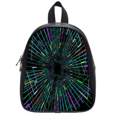 Colorful Geometric Electrical Line Block Grid Zooming Movement School Bag (small) by Mariart