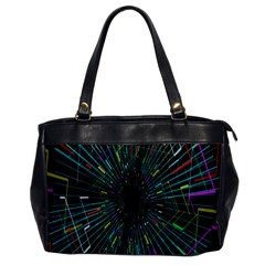 Colorful Geometric Electrical Line Block Grid Zooming Movement Office Handbags by Mariart