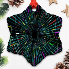 Colorful Geometric Electrical Line Block Grid Zooming Movement Ornament (snowflake)