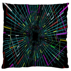 Colorful Geometric Electrical Line Block Grid Zooming Movement Standard Flano Cushion Case (two Sides) by Mariart