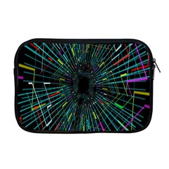 Colorful Geometric Electrical Line Block Grid Zooming Movement Apple Macbook Pro 17  Zipper Case