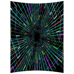 Colorful Geometric Electrical Line Block Grid Zooming Movement Back Support Cushion by Mariart