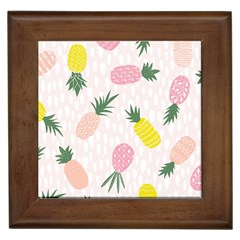 Pineapple Rainbow Fruite Pink Yellow Green Polka Dots Framed Tiles by Mariart