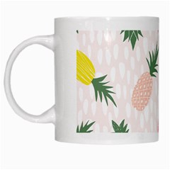 Pineapple Rainbow Fruite Pink Yellow Green Polka Dots White Mugs by Mariart