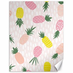 Pineapple Rainbow Fruite Pink Yellow Green Polka Dots Canvas 18  X 24   by Mariart