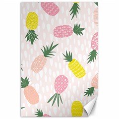 Pineapple Rainbow Fruite Pink Yellow Green Polka Dots Canvas 24  X 36  by Mariart