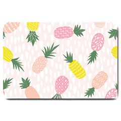 Pineapple Rainbow Fruite Pink Yellow Green Polka Dots Large Doormat  by Mariart