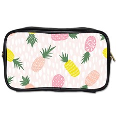 Pineapple Rainbow Fruite Pink Yellow Green Polka Dots Toiletries Bags by Mariart