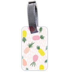 Pineapple Rainbow Fruite Pink Yellow Green Polka Dots Luggage Tags (two Sides) by Mariart