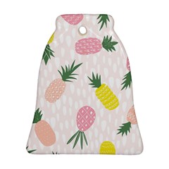 Pineapple Rainbow Fruite Pink Yellow Green Polka Dots Ornament (bell) by Mariart