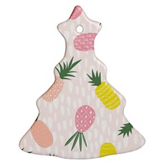 Pineapple Rainbow Fruite Pink Yellow Green Polka Dots Christmas Tree Ornament (two Sides) by Mariart