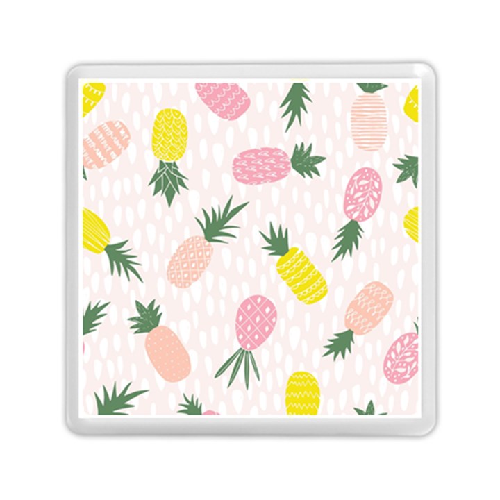 Pineapple Rainbow Fruite Pink Yellow Green Polka Dots Memory Card Reader (Square) 