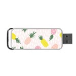 Pineapple Rainbow Fruite Pink Yellow Green Polka Dots Portable USB Flash (One Side) Front