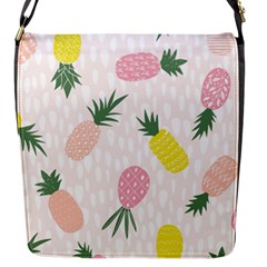 Pineapple Rainbow Fruite Pink Yellow Green Polka Dots Flap Messenger Bag (s) by Mariart