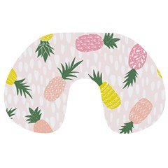 Pineapple Rainbow Fruite Pink Yellow Green Polka Dots Travel Neck Pillows