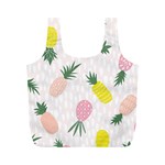 Pineapple Rainbow Fruite Pink Yellow Green Polka Dots Full Print Recycle Bags (M)  Back