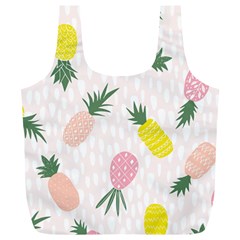 Pineapple Rainbow Fruite Pink Yellow Green Polka Dots Full Print Recycle Bags (l)  by Mariart