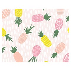 Pineapple Rainbow Fruite Pink Yellow Green Polka Dots Double Sided Flano Blanket (medium)  by Mariart