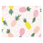 Pineapple Rainbow Fruite Pink Yellow Green Polka Dots Double Sided Flano Blanket (Large)  80 x60  Blanket Front