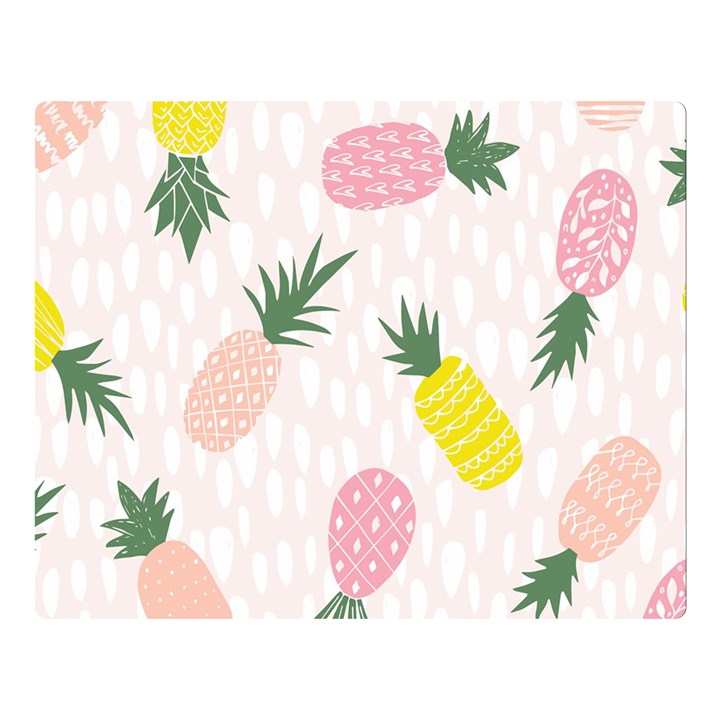 Pineapple Rainbow Fruite Pink Yellow Green Polka Dots Double Sided Flano Blanket (Large) 