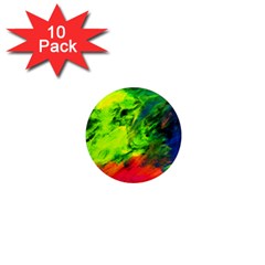 Neon Rainbow Green Pink Blue Red Painting 1  Mini Magnet (10 Pack) 