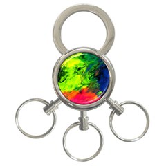 Neon Rainbow Green Pink Blue Red Painting 3-ring Key Chains