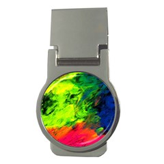 Neon Rainbow Green Pink Blue Red Painting Money Clips (round)  by Mariart