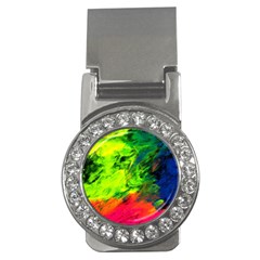 Neon Rainbow Green Pink Blue Red Painting Money Clips (cz) 