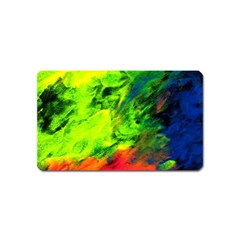 Neon Rainbow Green Pink Blue Red Painting Magnet (name Card) by Mariart