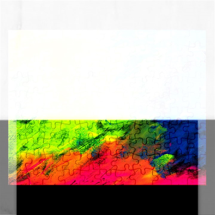 Neon Rainbow Green Pink Blue Red Painting Rectangular Jigsaw Puzzl