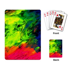 Neon Rainbow Green Pink Blue Red Painting Playing Card